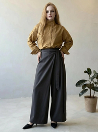 Shadow Wrap Trousers – Dusk Grey / Black-SimpleModerne