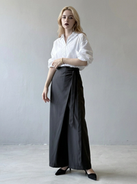 Shadow Wrap Trousers – Dusk Grey / Black-SimpleModerne