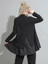 Emignute Asymmetrical Ruffled Sweatshirt-SimpleModerne