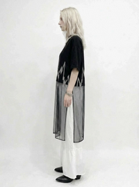 Minimalist Goth Sheer Overlay T-Shirt – Layered Casual Edge Top-SimpleModerne