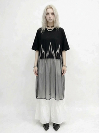 Minimalist Goth Sheer Overlay T-Shirt – Layered Casual Edge Top-SimpleModerne