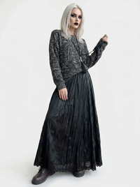 Dark Flow Gothic Pleated Skirt-SimpleModerne