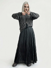 Dark Flow Gothic Pleated Skirt-SimpleModerne