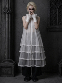 Layered Sheer Shirt Dress – White Minimal Edge