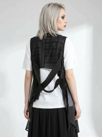 Layered Asymmetric Vest – Minimal Goth Utility-SimpleModerne