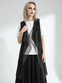 Layered Asymmetric Vest – Minimal Goth Utility-SimpleModerne
