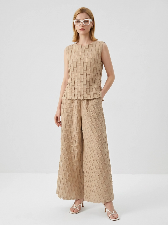Textured Woven Set – Japanese Minimal Two-Piece-SimpleModerne
