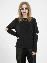 Cut-Out Sleeve Minimal Top – Soft Structure Edition-SimpleModerne