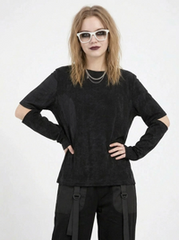 Cut-Out Sleeve Minimal Top – Soft Structure Edition-SimpleModerne