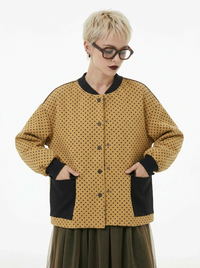 Textured Polka Dot Japanese Jacket-SimpleModerne