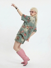 Vintage Bloom Relaxed Shorts-SimpleModerne