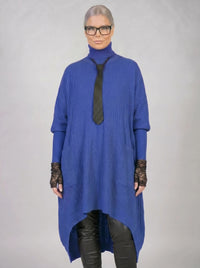 Urban Meets Urban Laisvalaikio Nuotaka Oversize Fit Blue Sweater-SimpleModerne