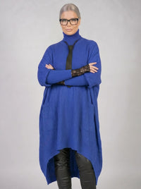 Urban Meets Urban Laisvalaikio Nuotaka Oversize Fit Blue Sweater-SimpleModerne