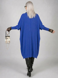 Urban Meets Urban Laisvalaikio Nuotaka Oversize Fit Blue Sweater-SimpleModerne