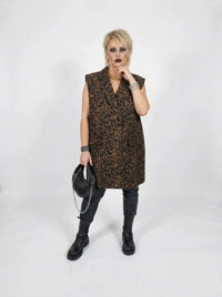Jazz Up Leopard Print Oversized Fit Vest-SimpleModerne