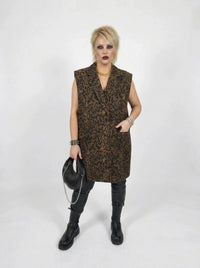 Jazz Up Leopard Print Oversized Fit Vest-SimpleModerne
