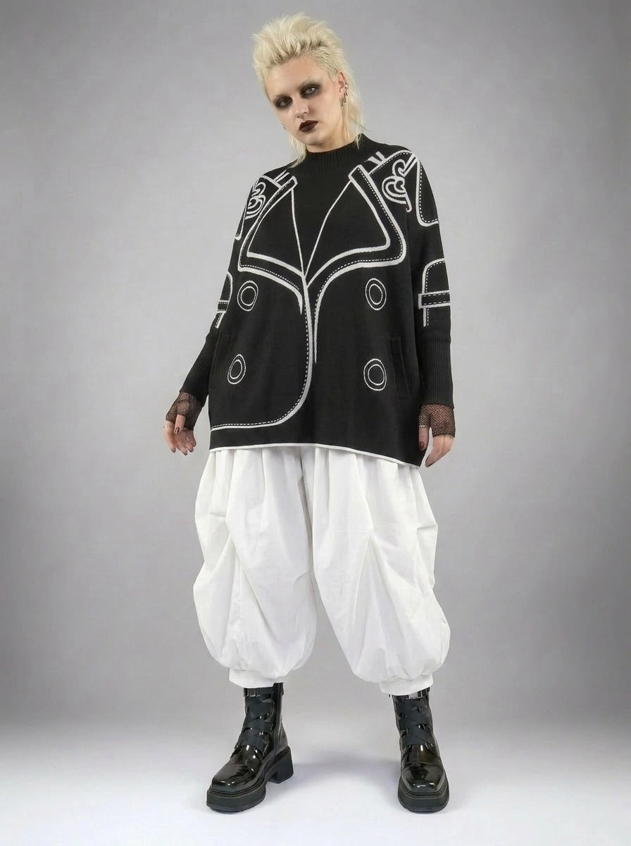 Jazz Up Blazer Imitation Knitted Sweater-SimpleModerne