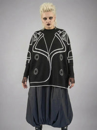 Jazz Up Blazer Imitation Knitted Sweater-SimpleModerne