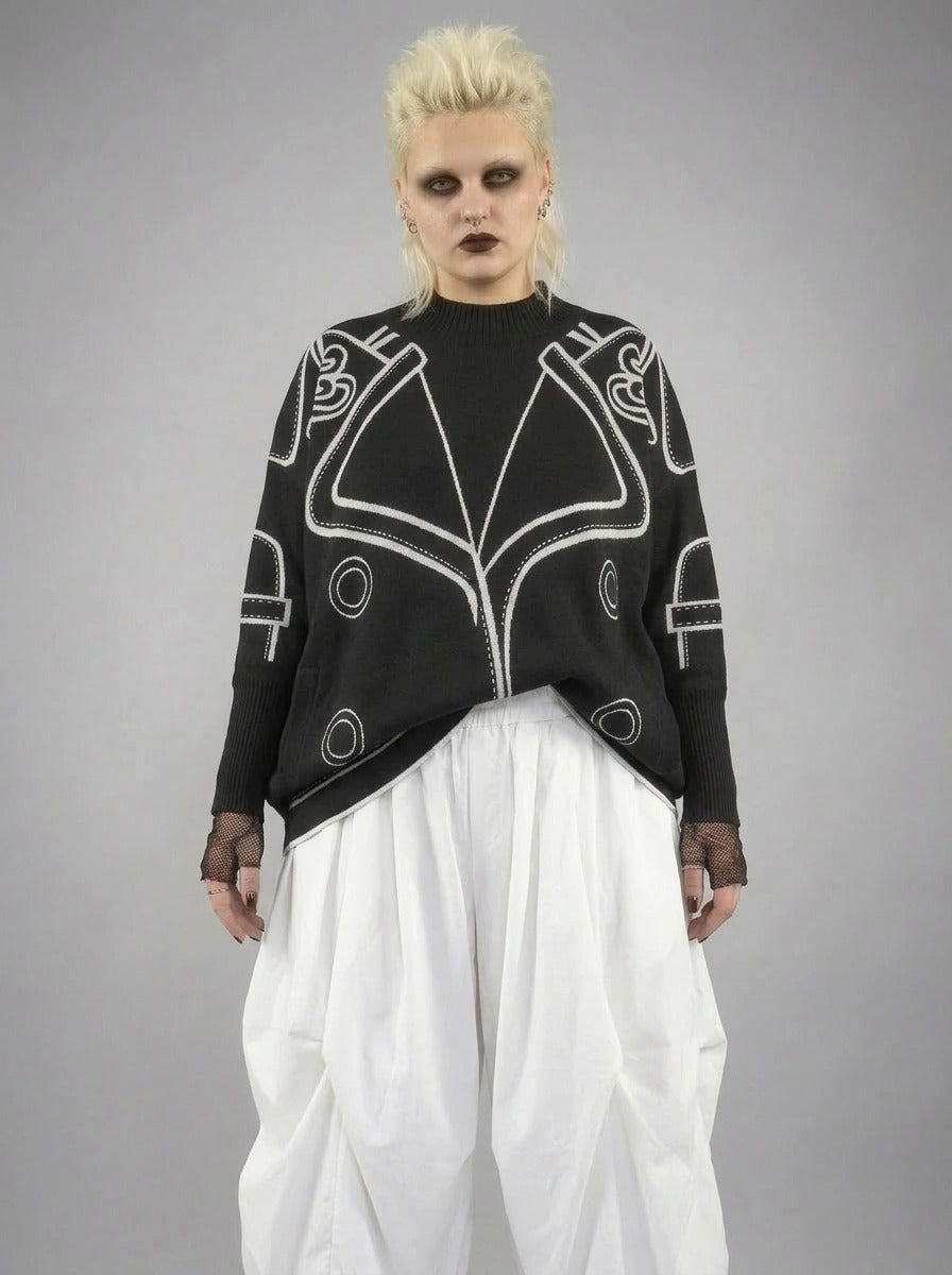 Jazz Up Blazer Imitation Knitted Sweater-SimpleModerne