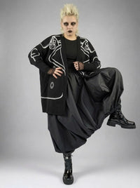Limited Edition Clown Print Open Cardigan - Oversized Loose Fit, Unique Statement Piece-SimpleModerne