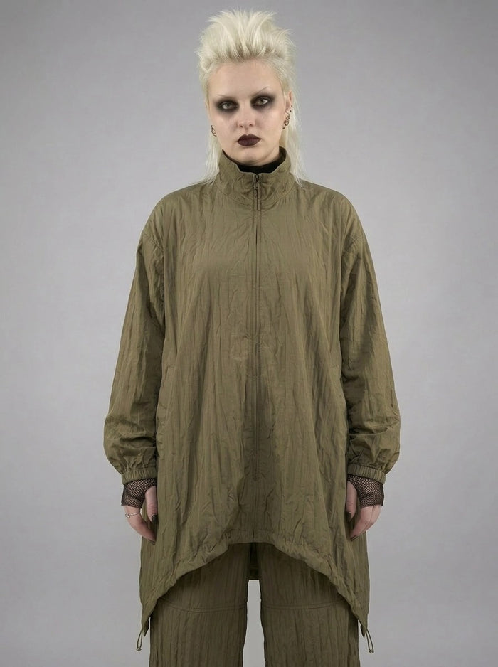 Textured Oversized Jacket-SimpleModerne
