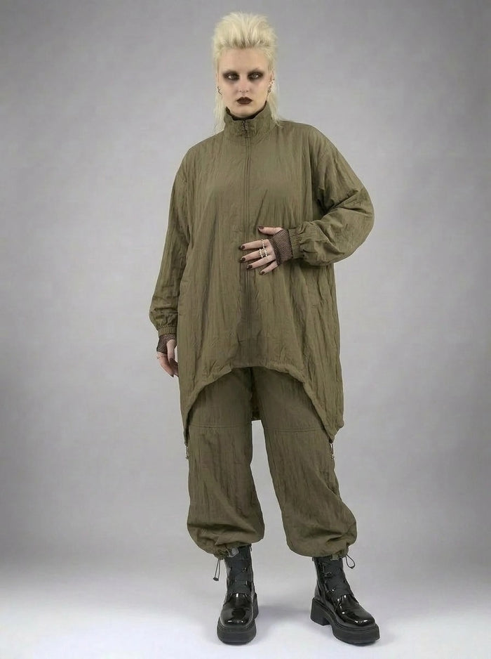 Textured Oversized Jacket-SimpleModerne