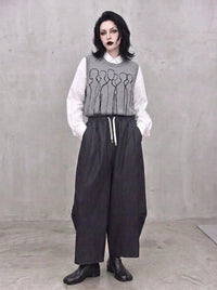 Grey Sculpted Wide-Leg Trousers | Relaxed Minimalist Balloon Pants