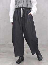 Grey Sculpted Wide-Leg Trousers | Relaxed Minimalist Balloon Pants