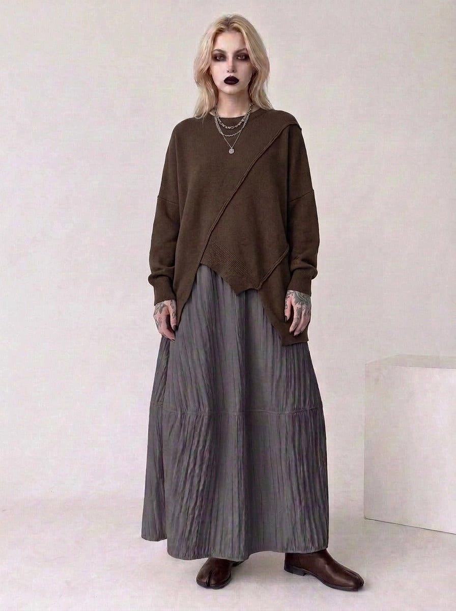 Coffee Deconstructed Oversized Knit Pullover