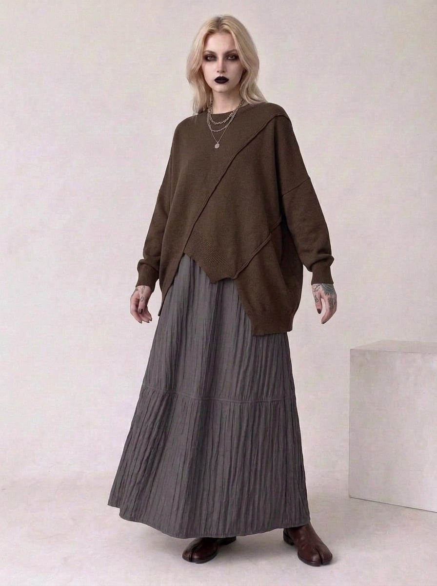 Coffee Deconstructed Oversized Knit Pullover