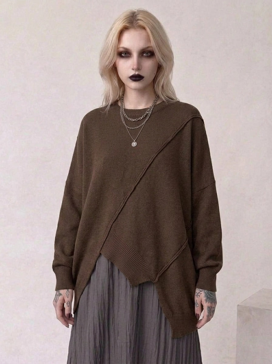 Coffee Deconstructed Oversized Knit Pullover