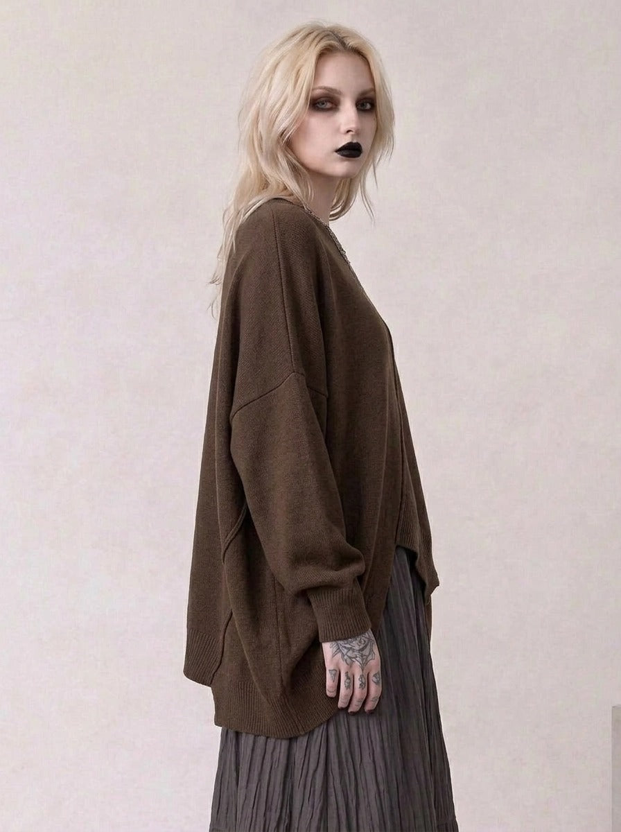 Coffee Deconstructed Oversized Knit Pullover