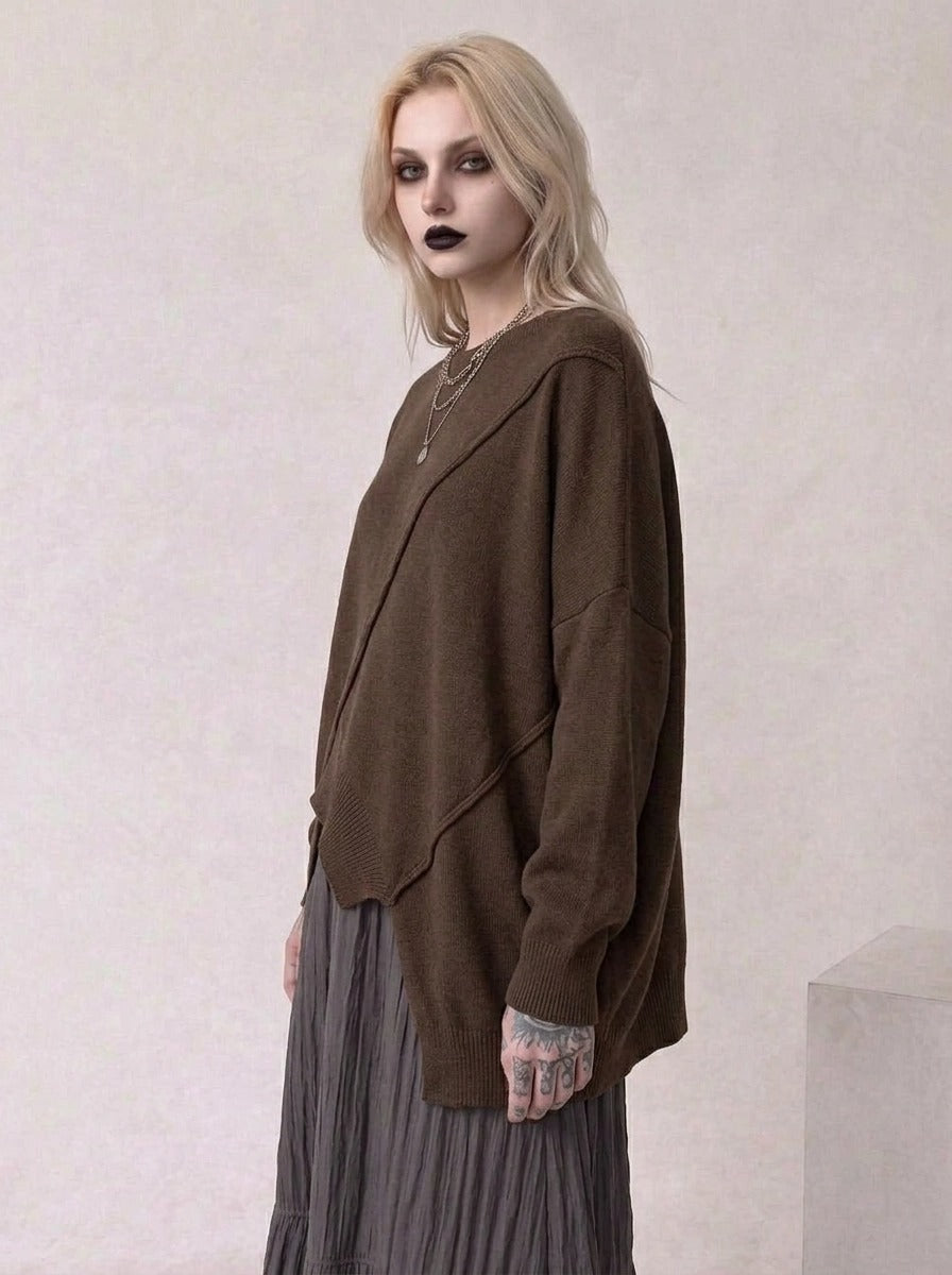 Coffee Deconstructed Oversized Knit Pullover
