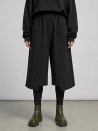 Calf-Length Punk Streetwear Shorts with Pockets-SimpleModerne