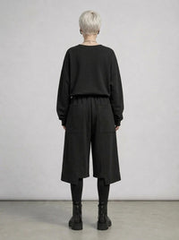 Calf-Length Punk Streetwear Shorts with Pockets-SimpleModerne