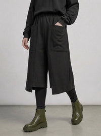 Calf-Length Punk Streetwear Shorts with Pockets-SimpleModerne