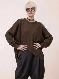 Coffee Deconstructed Oversized Knit Pullover-SimpleModerne
