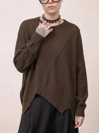 Coffee Deconstructed Oversized Knit Pullover-SimpleModerne