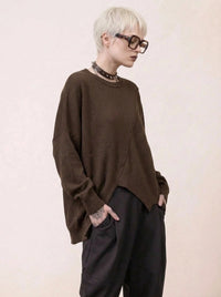 Coffee Deconstructed Oversized Knit Pullover-SimpleModerne