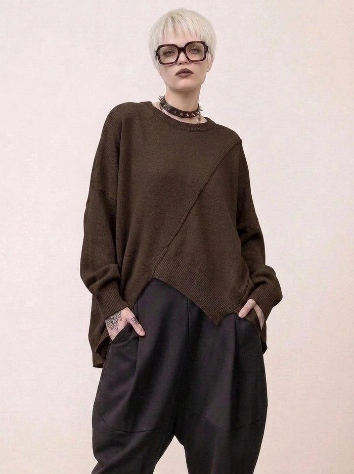 Coffee Deconstructed Oversized Knit Pullover