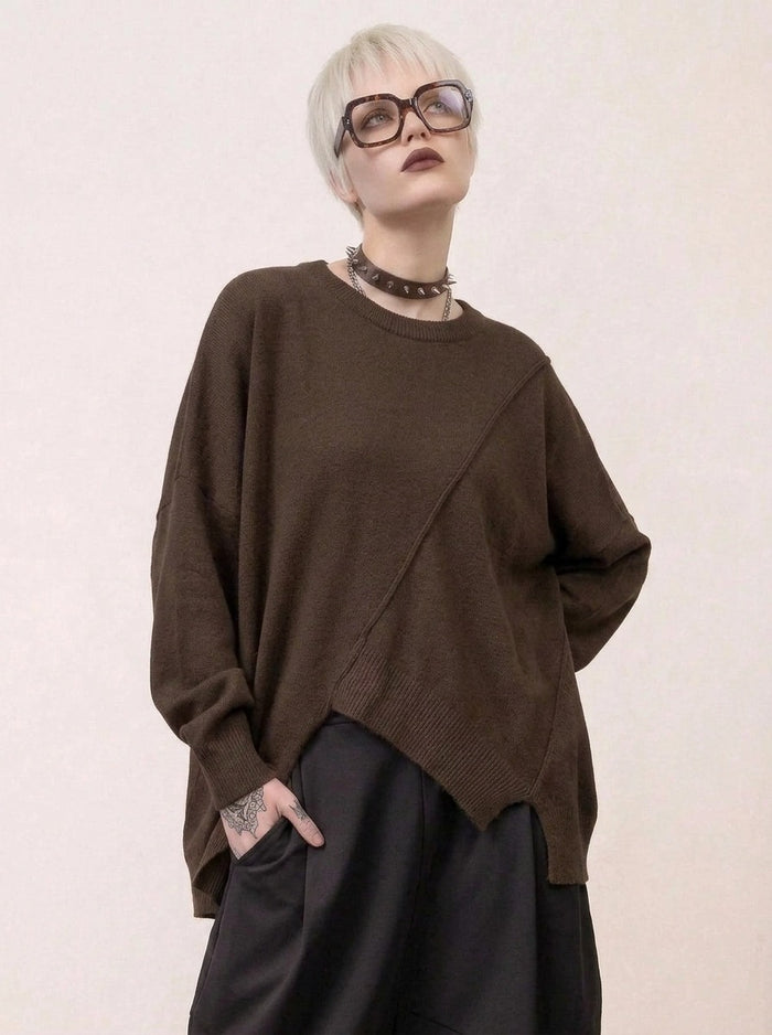 Coffee Deconstructed Oversized Knit Pullover