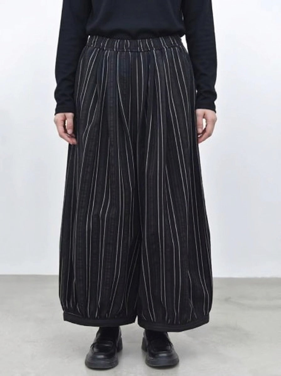 Black Striped Balloon Trousers