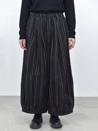 Black Striped Balloon Trousers