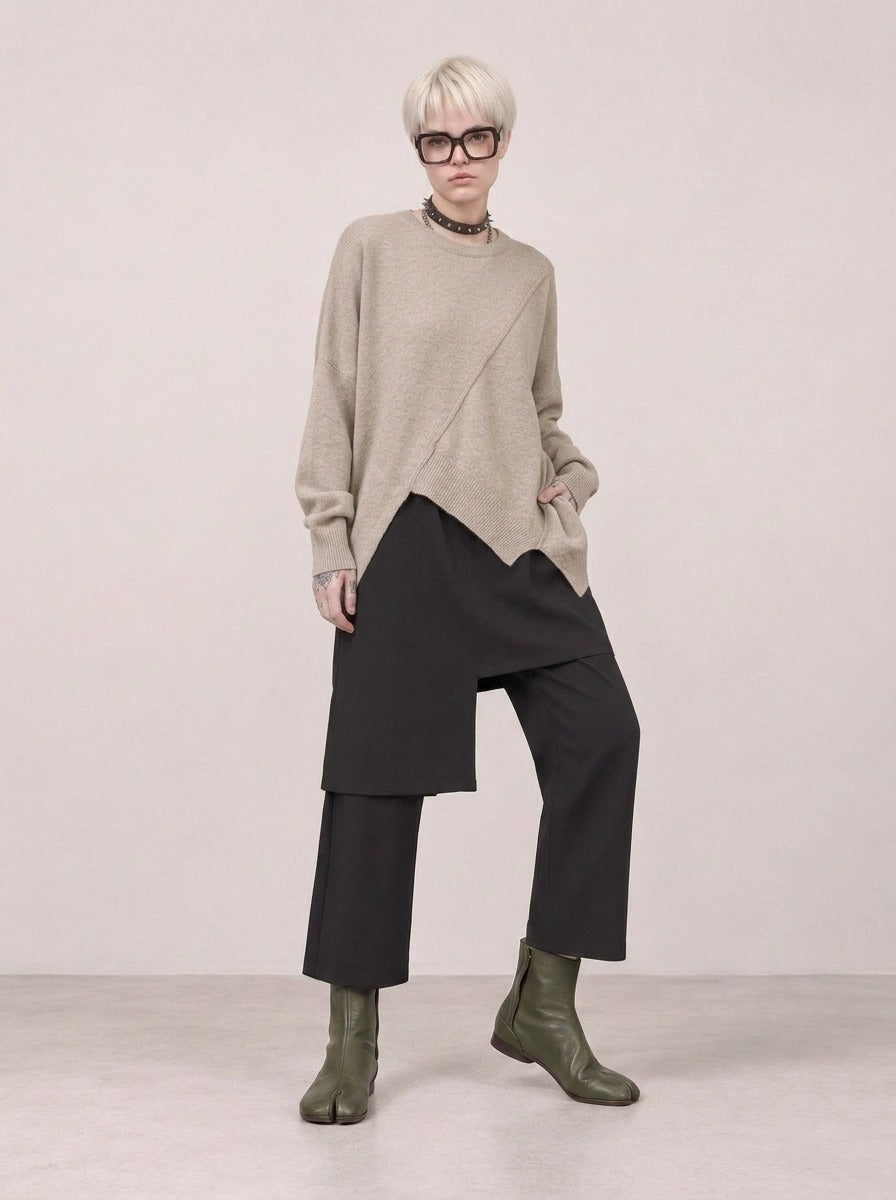 Re-launch Jazz up Irregular Design Capri Pants-SimpleModerne