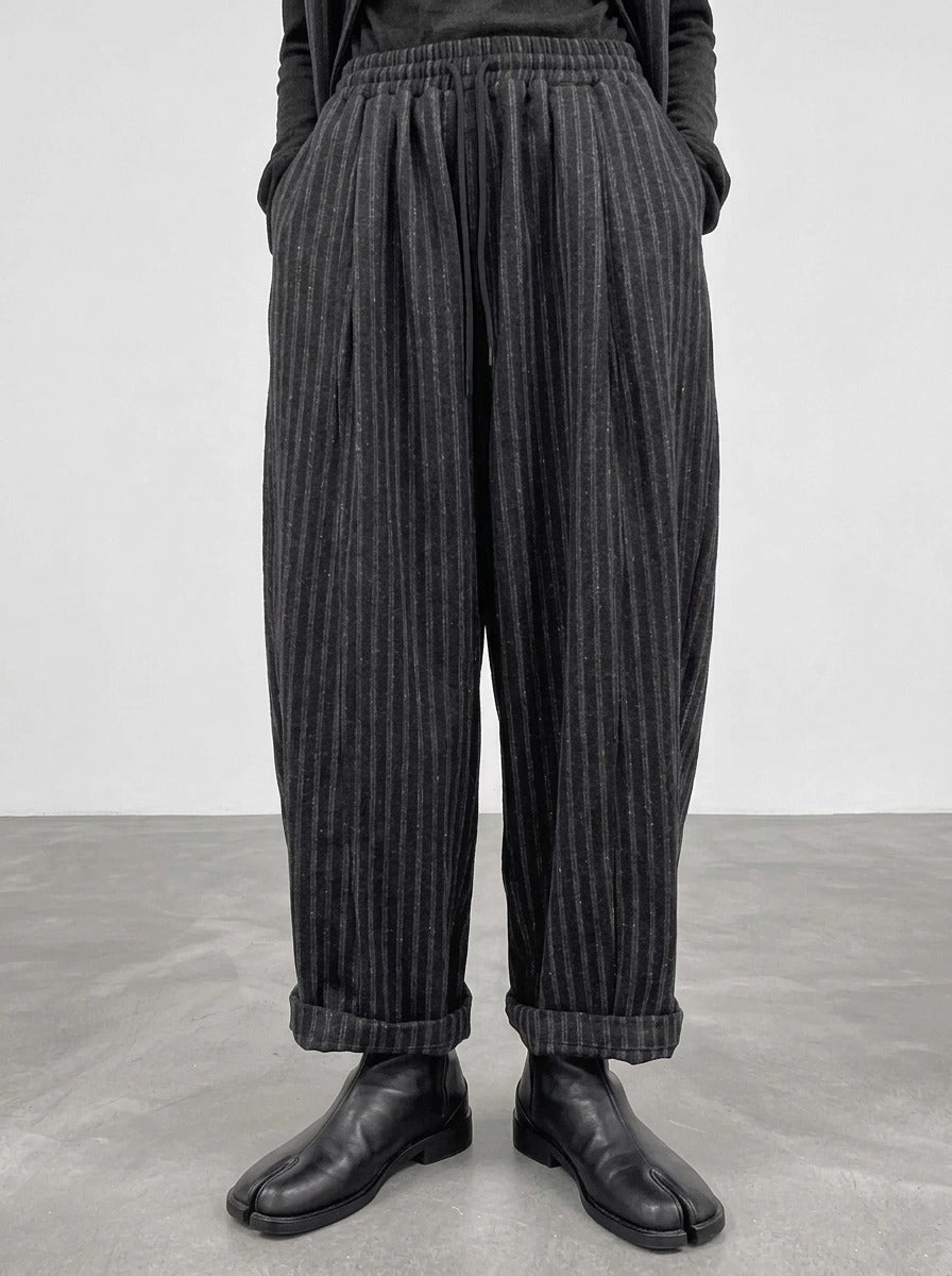 Re-launch Charcoal Pinstripe Balloon Trousers | Oversized Alternative Pants