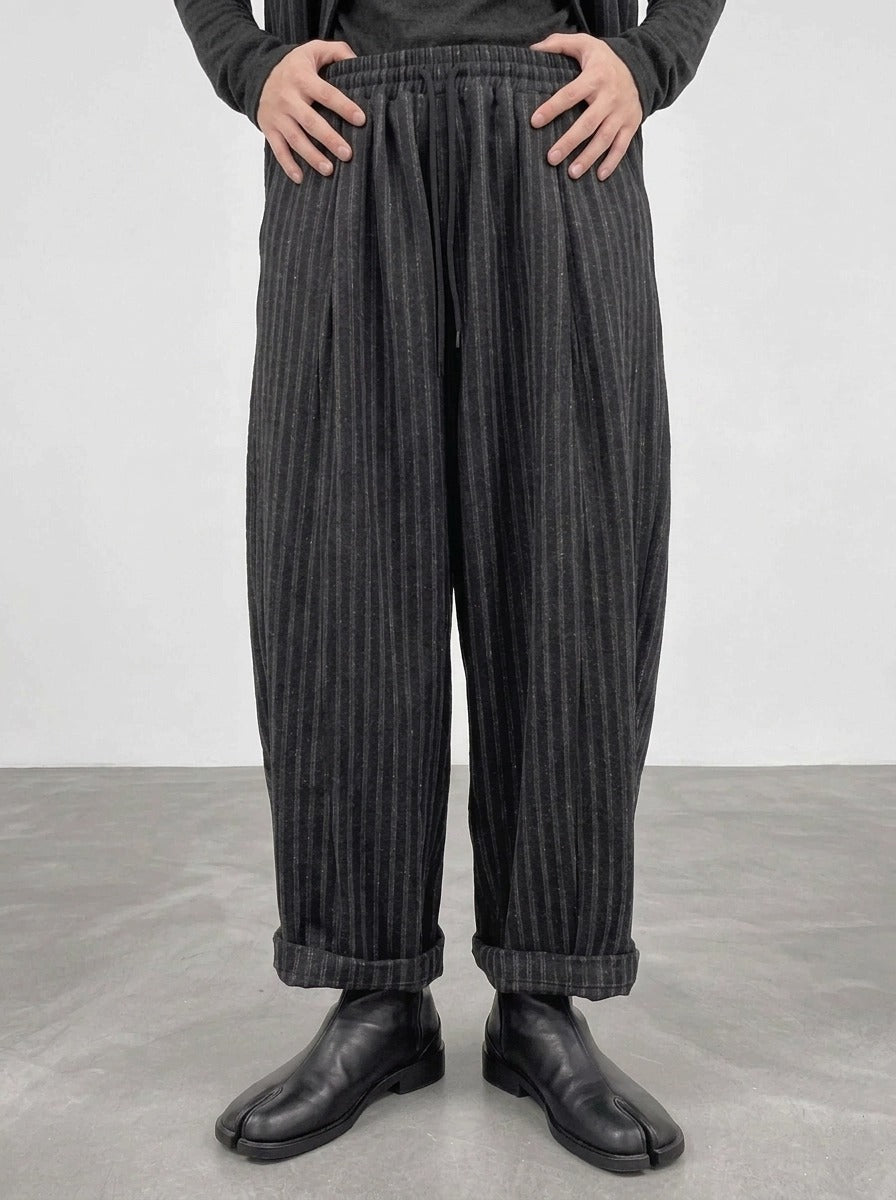 Re-launch Charcoal Pinstripe Balloon Trousers | Oversized Alternative Pants
