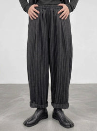 Re-launch Charcoal Pinstripe Balloon Trousers | Oversized Alternative Pants