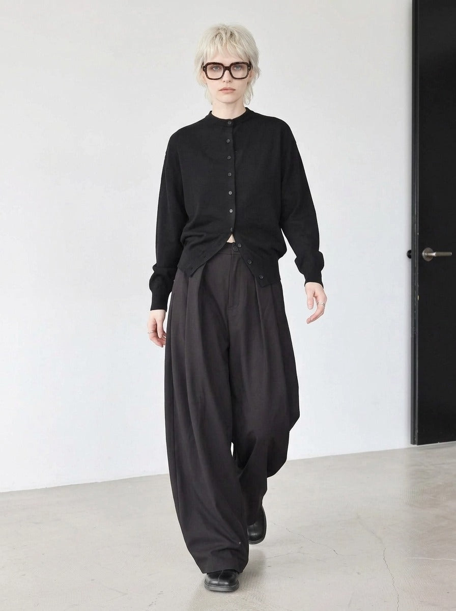 Black Extra Wide-Leg Trousers | Oversized Tailored Pants