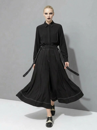 Wide-Leg Capri Culottes with Belt Detail-SimpleModerne