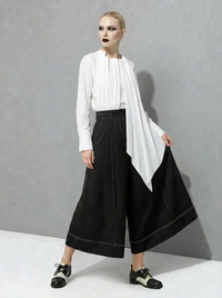 Wide-Leg Capri Culottes with Belt Detail-SimpleModerne
